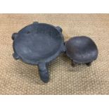 Two antique African carved wooden stools