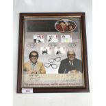 A Benham's framed Great British Comedy stamp collection signed by Ronnie Barker and Ronnie Corbett