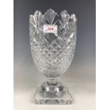 A large Waterford crystal cut glass table centrepiece / vase