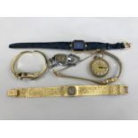 Vintage wristwatches including a 1940s lady's Newmark wristwatch with paste set lever-action bangle,