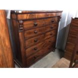 An early Victorian mahogany chest with secret frieze drawer, 130 x 58 x 130 cm