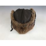 A mid Century Royal Canadian Mounted Police fur hat produced by the 'Reliable Fur Co Ltd',
