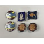 Six vintage enamelled Butlin's club badges