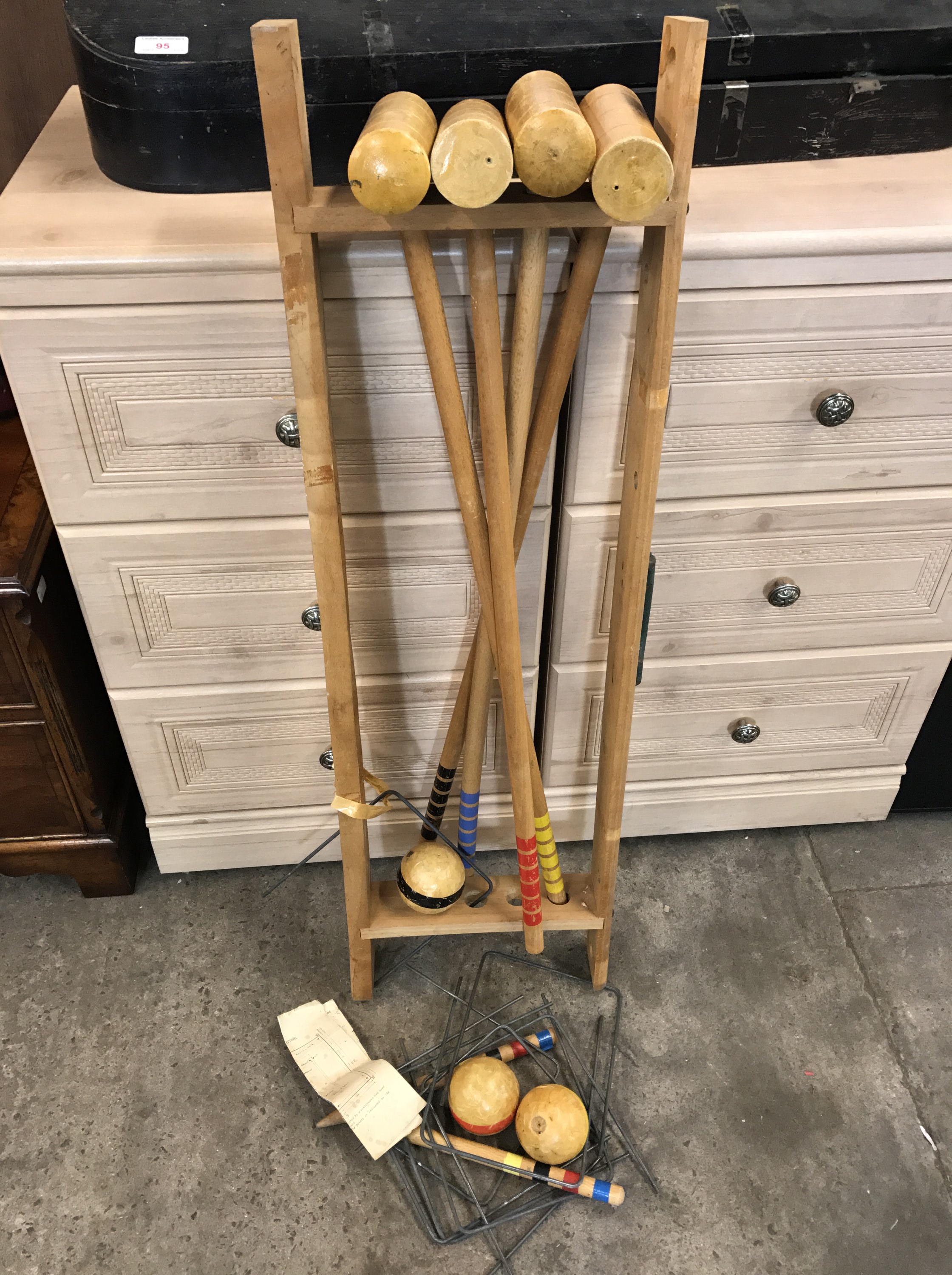 A vintage croquet set