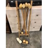 A vintage croquet set