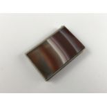 An electroplate and banded agate vesta case