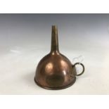 A 1930s SS Nieuw-Amsterdam Holland-America Line ocean liner "First Class Only" copper wine funnel