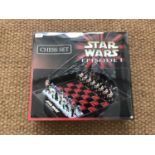 An unopened Star Wars Episode I chess set