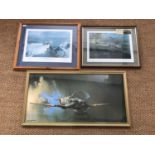 A signed The Dambusters print by Robert Taylor and Air Marshal Sir Harold Martin, framed and mounted