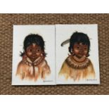 A*** Wiasichuk [?] (20th Century) Two portraits of Inuit children, acrylic over canvas board,
