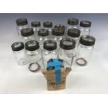 A number of vintage glass Kilner preserving jars