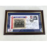 A Benham's framed Dad's Army 30th Anniversary First Day Cover, signed by Bill Pertwee, Clive Dunn,