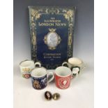 Burgess & Leigh Burleigh Ware Royal Commemorative mugs, including a 1953 coronation loving cup,