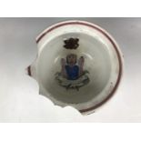 A 19th Century Sunderland lustre 'frog' two-handled chamber pot decorated with marriage verses (a/