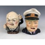 A Burgess & Leigh Burleighware character jug modelled as Sir Winston Churchill, entitled "