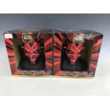 Two boxed Star Wars Episode I "Darth Maul" containers
