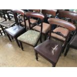 Three Victorian mahogany dining chairs