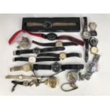 A large number of vintage wristwatches to include a gentleman's gold plated Longines, and others