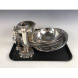 A quantity of antique and other electroplate including a Celtic-influenced sugar caster and entree