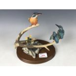 A Border Fine Arts figurine by Richard Roberts, EG04 Kingfisher and Young (style one)