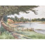 E** W** H** F** (19th Century) View of "Long Bank Foot", Rockcliffe, watercolour, together with