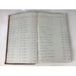 A 1940s ledger containing profuse hand-written records of Allied, Axis and other shipping losses,