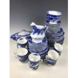 A quantity of late 19th Century Grindley's "flow blue" china, including a 'Brazil' pattern soup