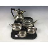 An Edward VII electroplate four piece tea service by Arthur & Co Ltd of Glasgow