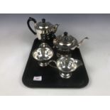 An Viners of Sheffield Art Deco style four piece electroplate tea set