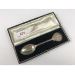 A 1936-37 London University RAF Boxing Association silver prize spoon, in presentation case