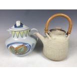 A Buchan of Scotland stoneware lidded jug together with a studio pottery kettle