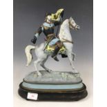 A late 19th century painted spelter figure of St George