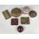 Sundry compacts including Henrietta of the USA and a sporting themed example etc (three a/f)