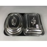 Two electroplate serving tureens