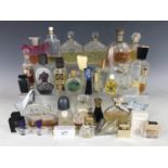 A large collection of perfume bottles