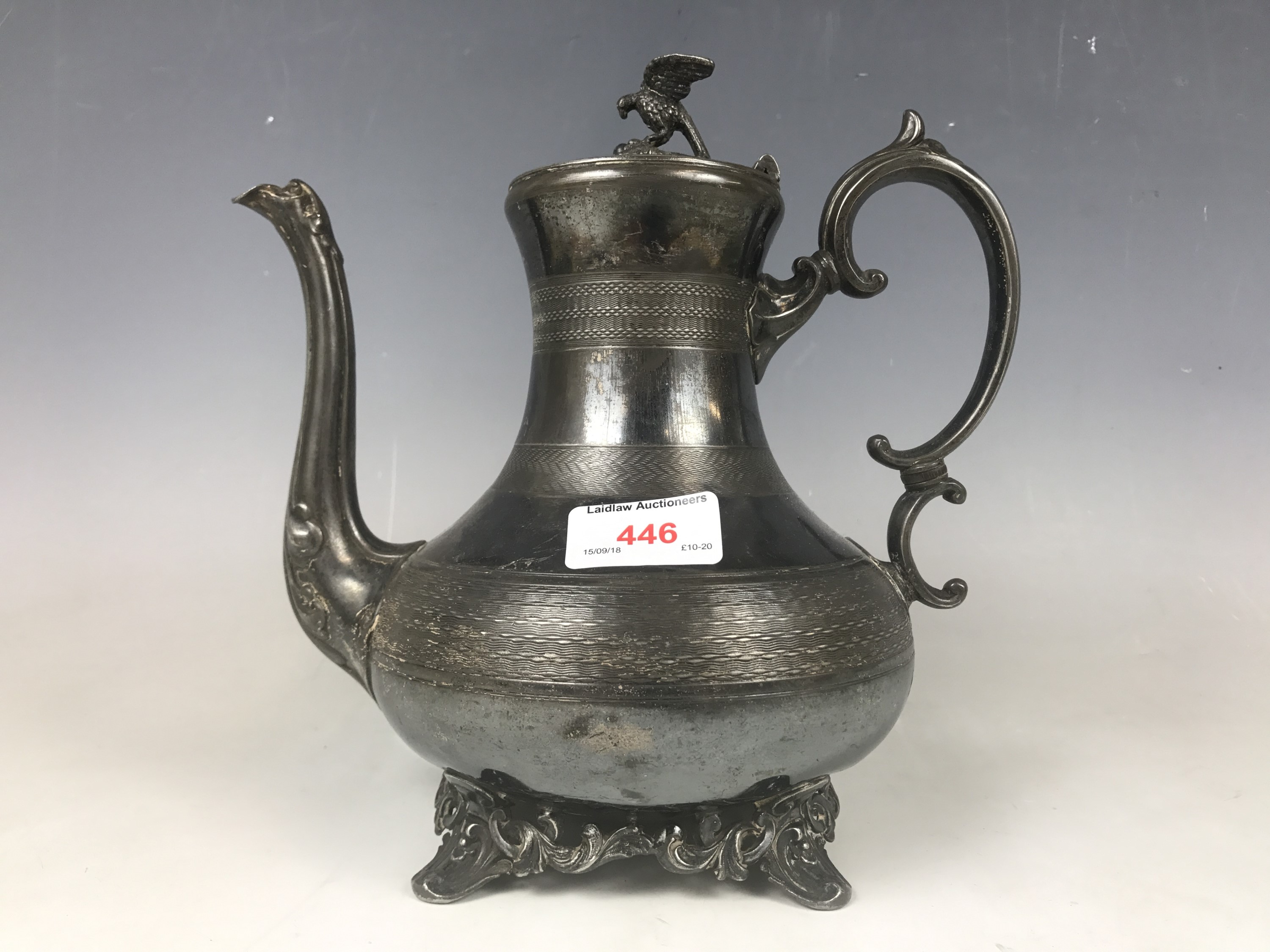 A late 19th century electroplate coffee pot by Philip Ashberry of Sheffield