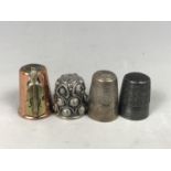 A silver Charles Horner number 3 thimble together with a Charles Horner Dorcas thimble etc