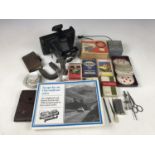 Sundry collectors' items including a Polaroid Colorpack II land camera, maps, playing cards, a cased