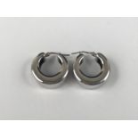 A pair of 9ct white gold hoop earrings, 4.4g