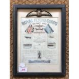 A framed Royal Flying Corps display