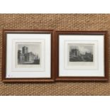 Two 19th Century etchings of Carlisle Cathedral and Carlisle Castle, uniformly framed and mounted