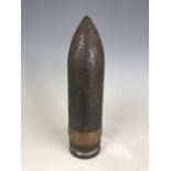 An inert Second World War 2-pounder artillery solid projectile