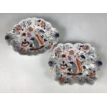 Two mid 19th Century English ironstone Imari pattern dishes