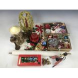 A quantity of vintage Christmas decorations including baubles and accessories etc