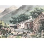 After Judy Boyes (Contemporary) Brotherilkeld Farm, Eskdale, signed limited edition print, 334/
