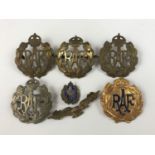 A quantity of RAF cap badges and sweetheart brooches