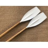 A vintage pair of E. Ayling & Sons of London rowing racing blades / oars