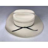 A boxed Stetson Panama hat, 17 x 20.5 cm (internally)