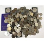 A large quantity of GB and world coins including a Boer War souvenir brooched 1892 ZAR 2 Shilling