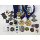 A quantity of Masonic and similar medallions etc